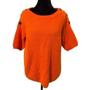 J. Crew Alpaca Merino Wool Blend Short Sleeve Sweater in Orange
